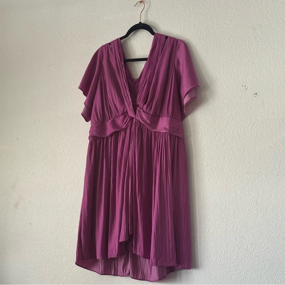 Anthropologie Deep V Vibrant Mini Dress - Picture 8 of 9